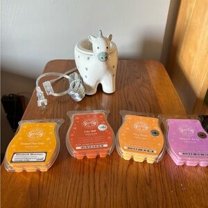 Pink Zebra melter with four Scentsy wax melts